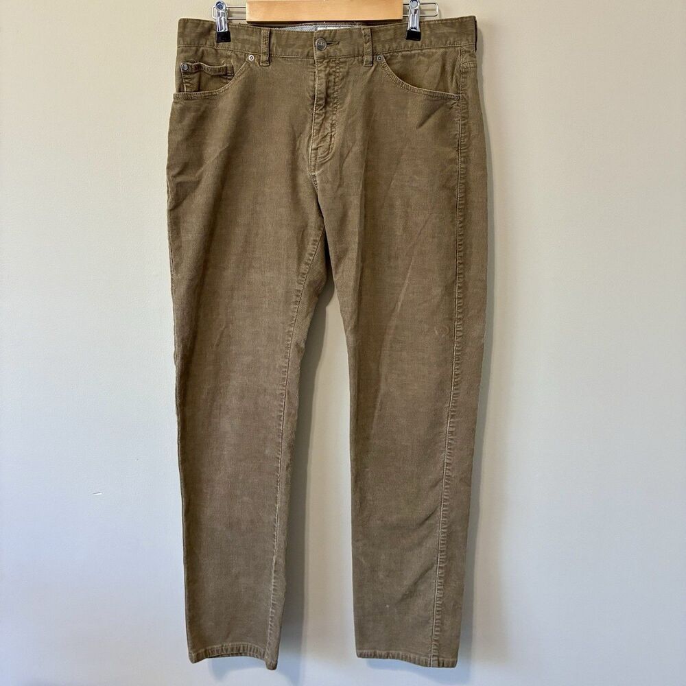 Peter Millar Superior Soft Corduroy Mens 35 Olive Golf Pant Jeans 5-Pocket